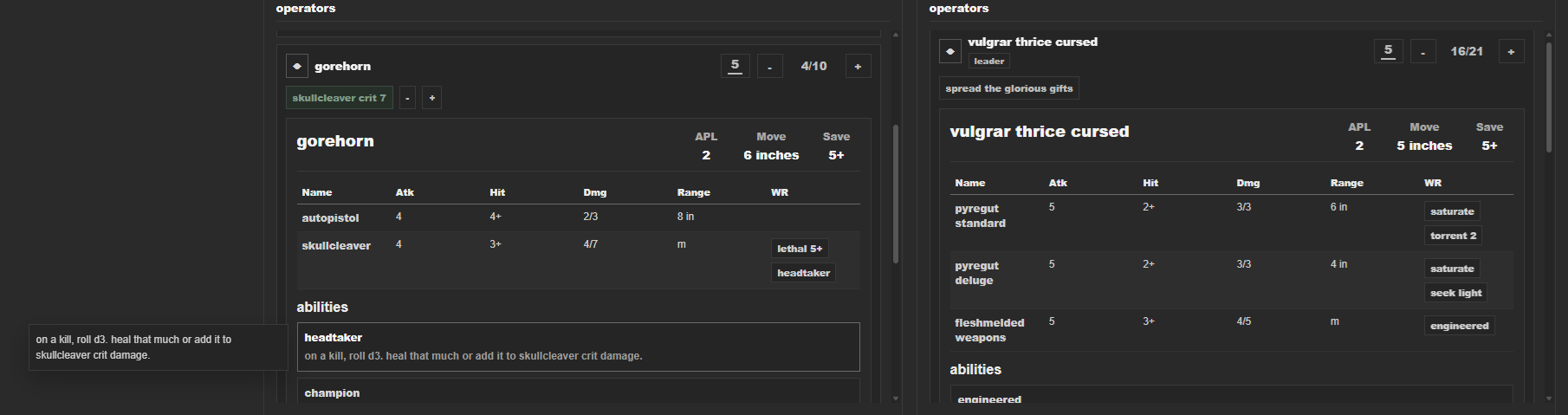 operator card screenshot
