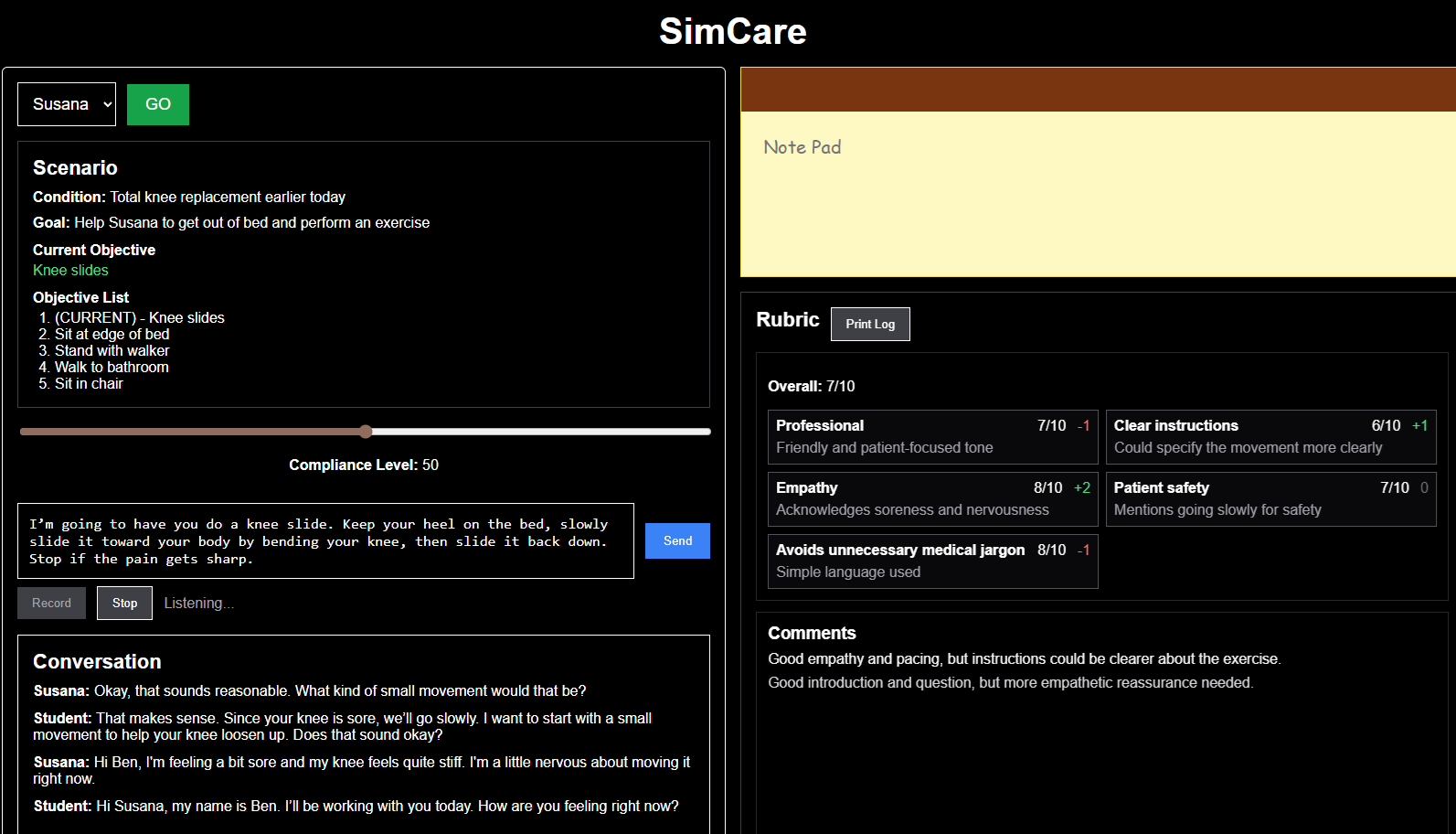 scenario shell screenshot